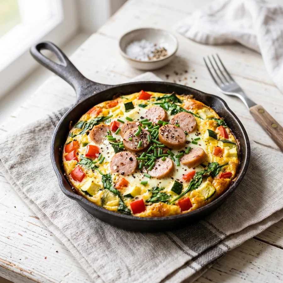 Ei-Gemüse-Nest mit Putenwurst