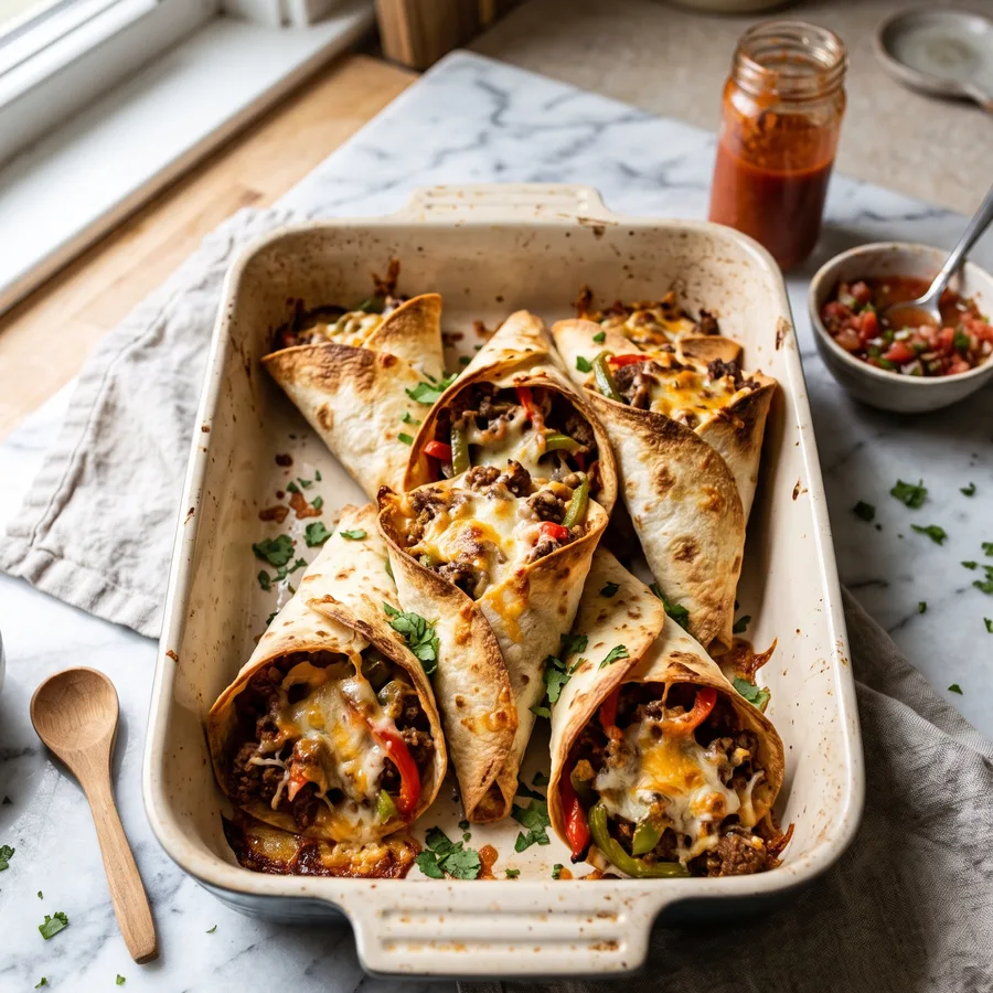 Hackfleisch-Tortilla-Tüten