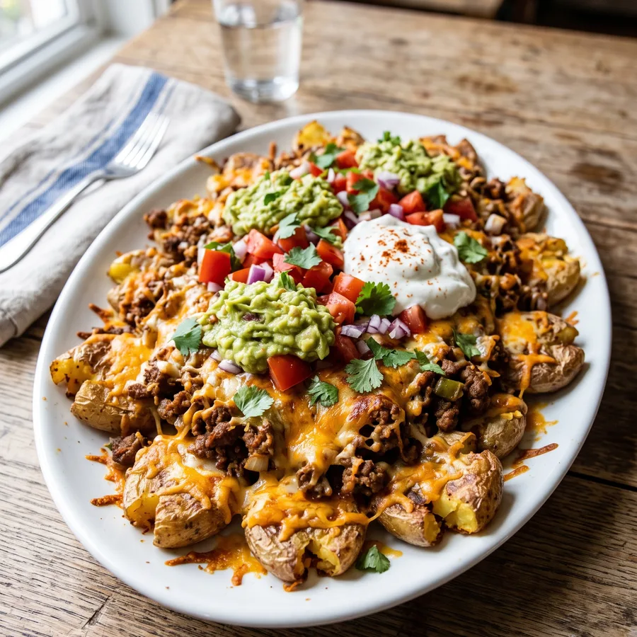 Käse-Smashed-Kartoffel-Nachos
