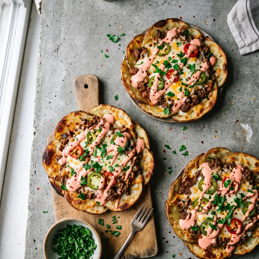 Kartoffel-Fladen mit Hackfleisch